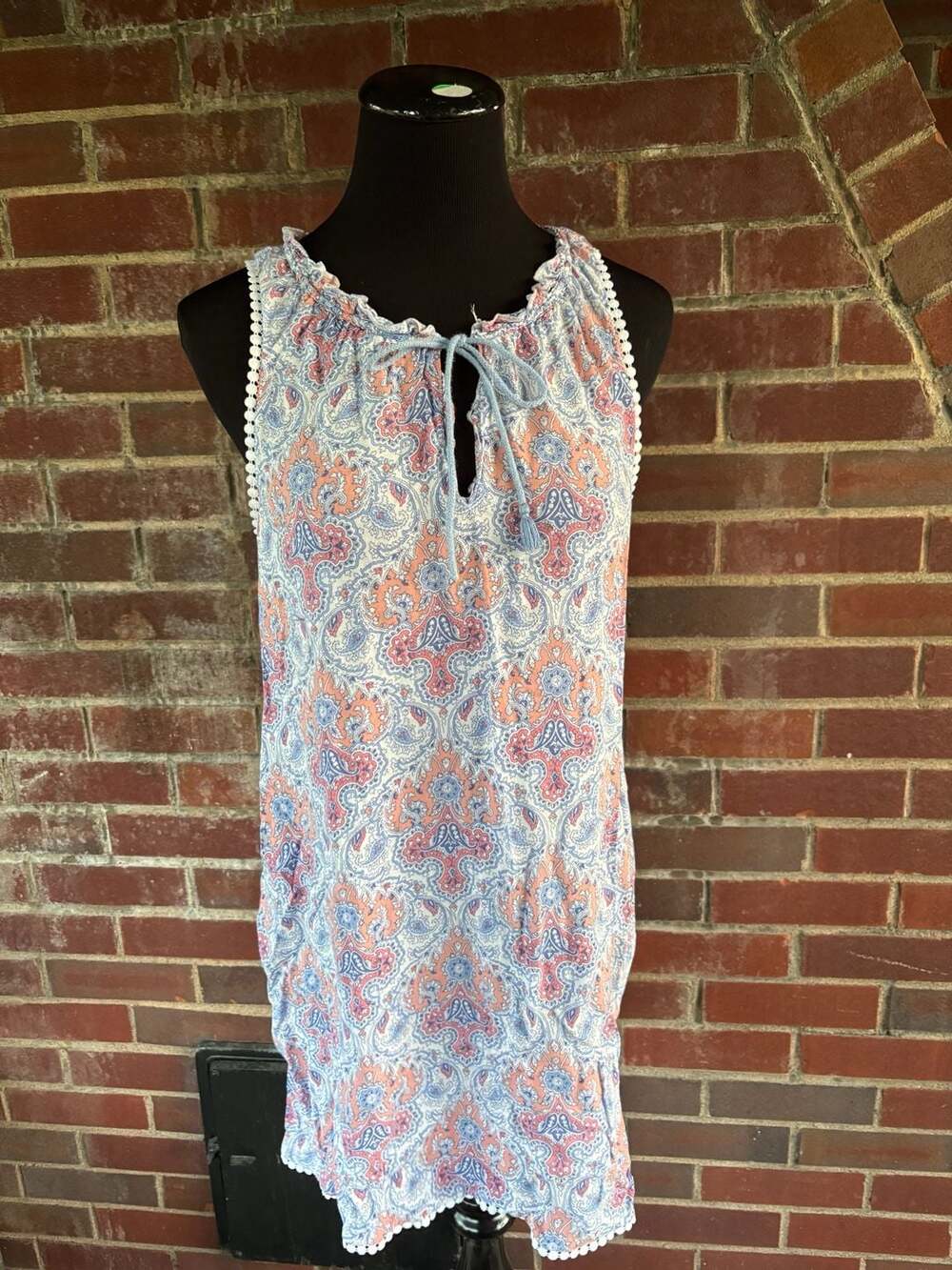 Victoria's Secret Paisley Boho Pajama PJ Cami Keyhole Top Large New